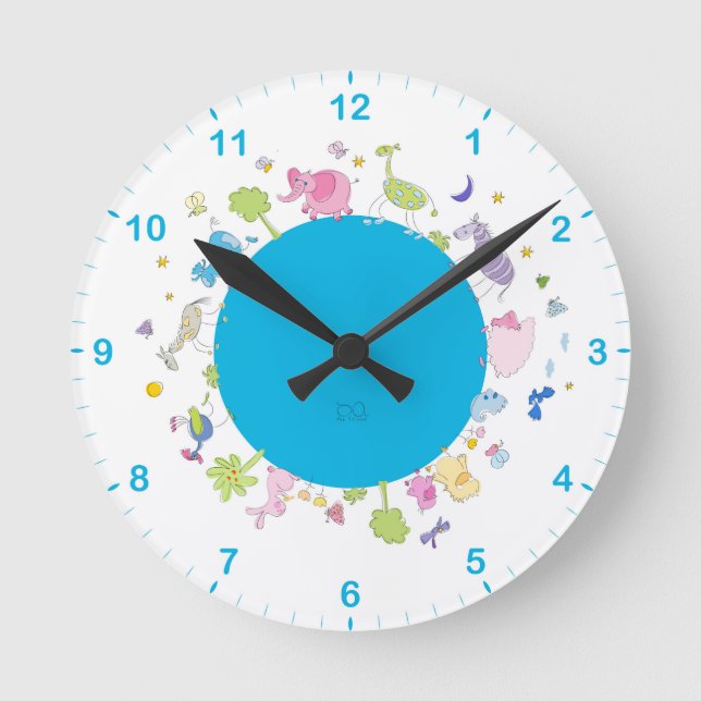 reloj de pared ilustrado para niños (Anverso)