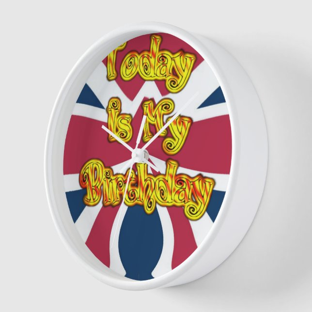 Reloj De Pared Impresión artística de regalos de cumpleaños britá (Ángulo)