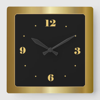 Reloj de pared impresionante dorado con centro neg
