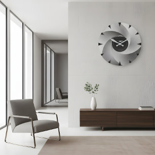 Reloj de pared industrial Silver Vortex
