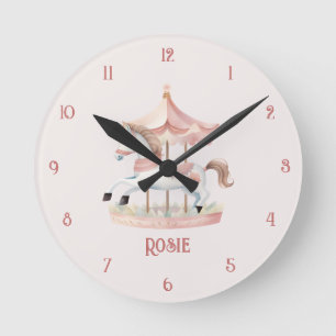 Reloj de pared infantil divertido y lindo carrusel