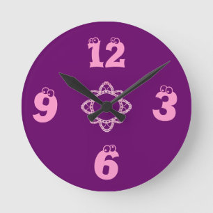Reloj de pared infantil morado-Chica