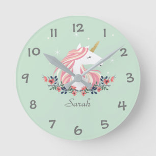 Reloj de pared infantil unicornio