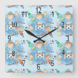 Reloj de pared infantil y de niño pequeño cuadrado