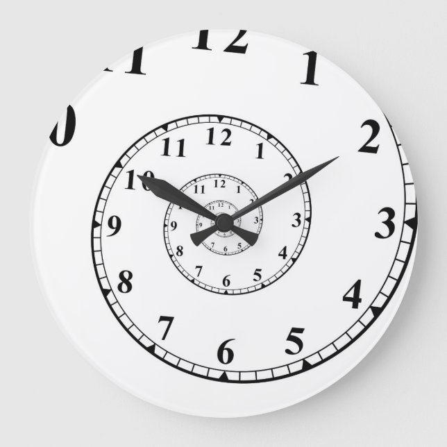 Reloj de pared infinito de espiral de tiempo abstr (Anverso)