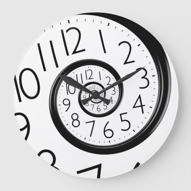 Reloj de pared infinito de espiral de tiempo abstr (Anverso)