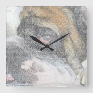 Reloj de pared inglés soñoliento del bulldog