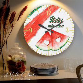Reloj de pared inspirado en la bandera italiana
