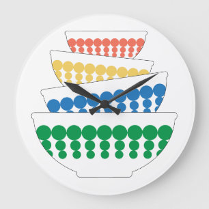 Reloj de pared inspirado en Pyrex bowl a mediados 