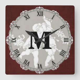 Reloj de pared intemporal del monograma del