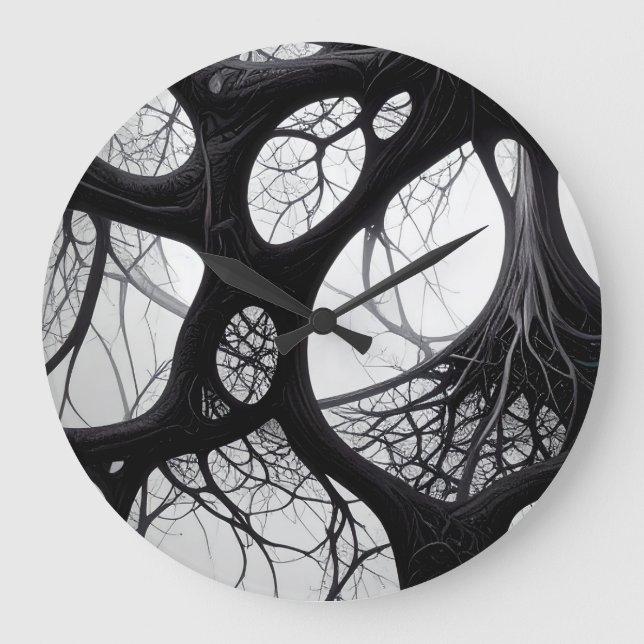 Reloj de pared intrincado orgánico oscuro (Anverso)