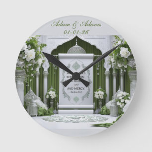 Reloj de pared islámico personalizado para novias