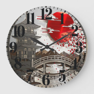 Reloj de pared japonés Pagoda Zen