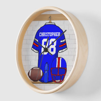 Reloj De Pared Jersey rojo blanco azul personalizado