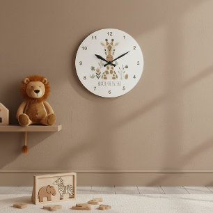 Reloj de pared jirafa retrato Safari marfil ID1264