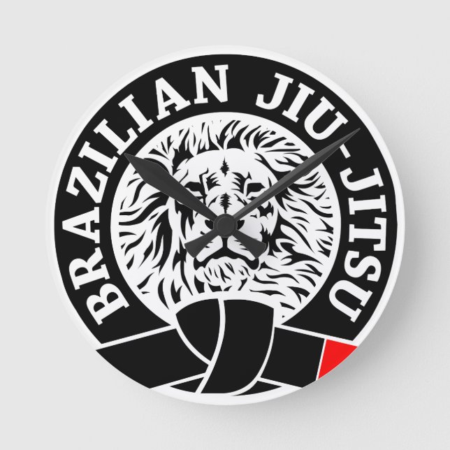 Reloj de pared Jiu-Jitsu (cinturón negro) (Anverso)
