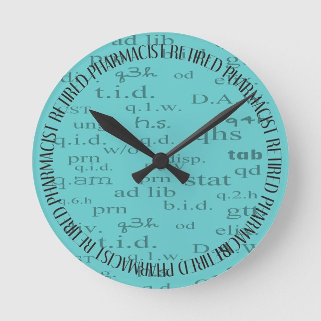 Reloj de pared jubilado del farmacéutico (Anverso)