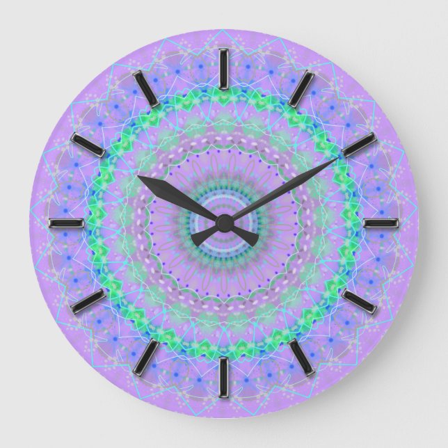 Reloj de pared kaleidoscopio de Living Purple Mand (Anverso)