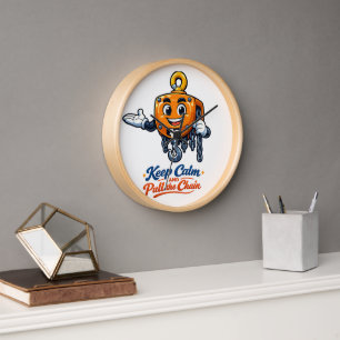 Reloj de pared Keep Calm Mascota Polipasto de Cade