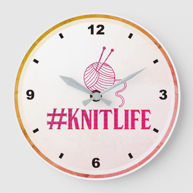 Reloj de pared #KNITLIFE (Anverso)