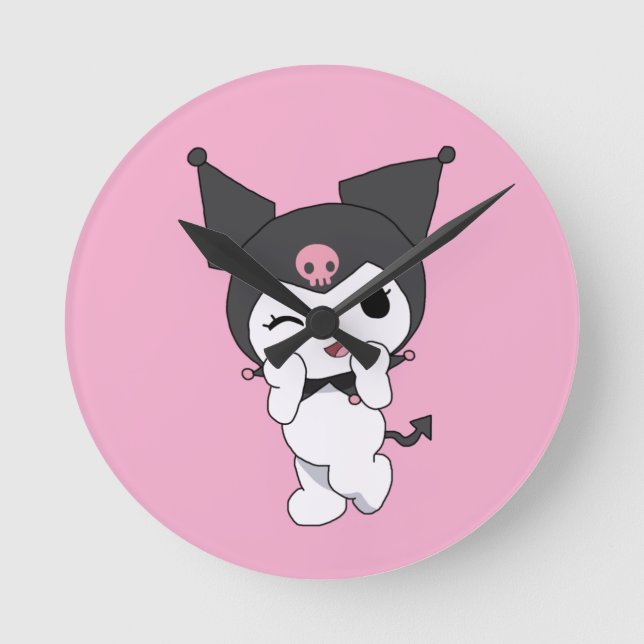 Reloj de pared Kuromi – Deco de habitación lindo i (Anverso)