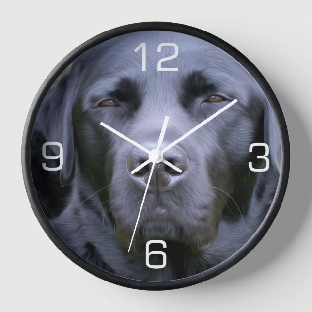 Reloj De Pared Labrador negro (Anverso)