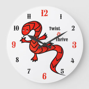 Reloj de pared Lagarto Rojo Twist & Thrive