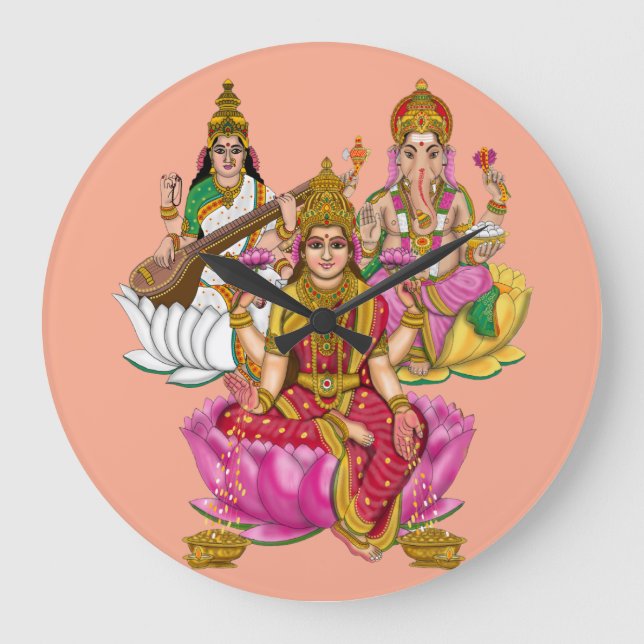 Reloj de pared Lakshmi Ganesha (Anverso)