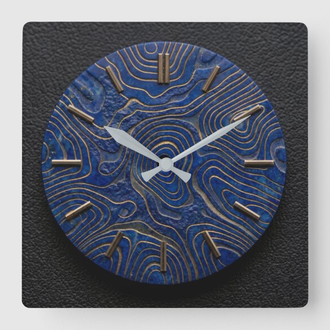 Reloj de pared Lapis Lazuli + Estilo de dial de di (Anverso)
