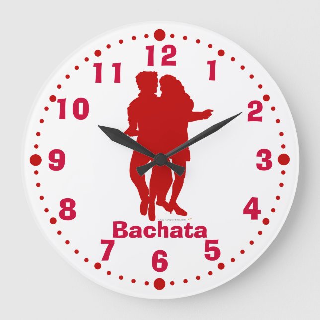 Reloj de pared latino de la actitud de la danza de (Anverso)