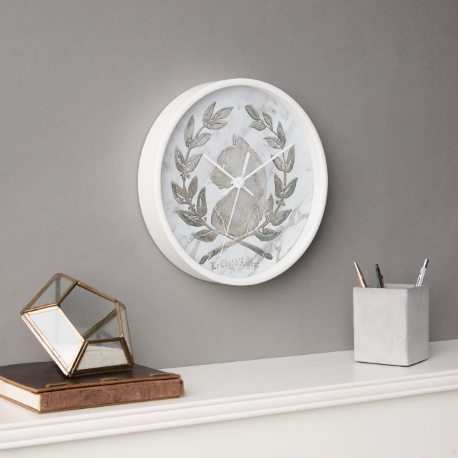 Reloj de pared Le Chat d'Argent Carrara Crest (Oficina)