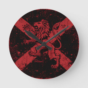 Reloj de pared León Rampante escocés Sal roja y