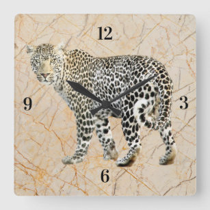 Reloj de pared leopardo de bonito