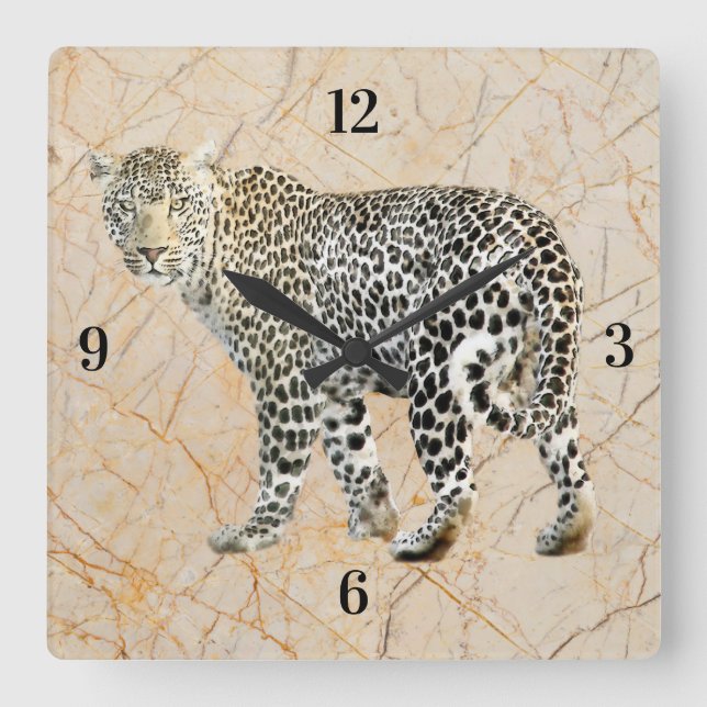 Reloj de pared leopardo de bonito (Anverso)