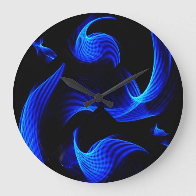 Reloj de pared ligero azul de la extravagancia (Anverso)
