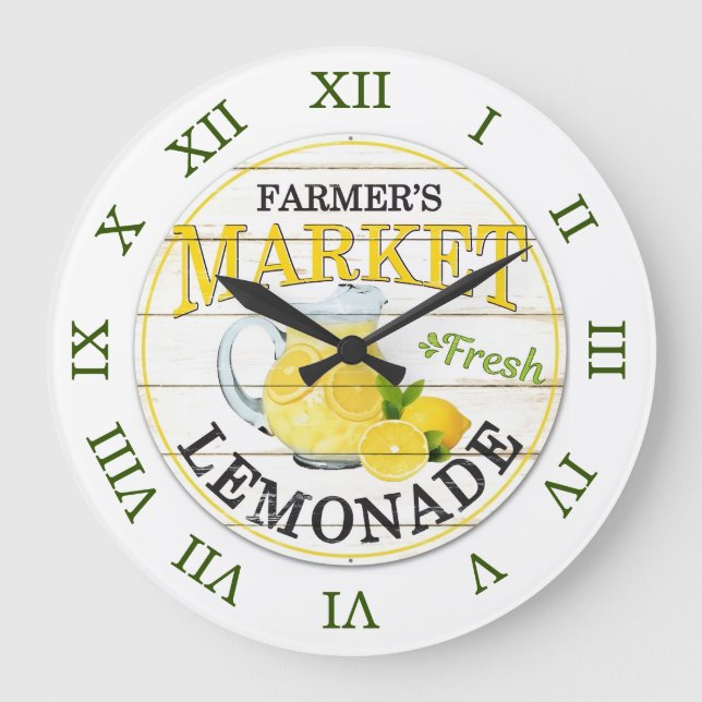 Reloj de pared Limonada fresca del mercado de agri (Anverso)