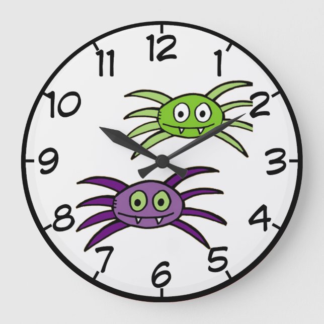Reloj de pared lindo de Halloween de las arañas (Anverso)