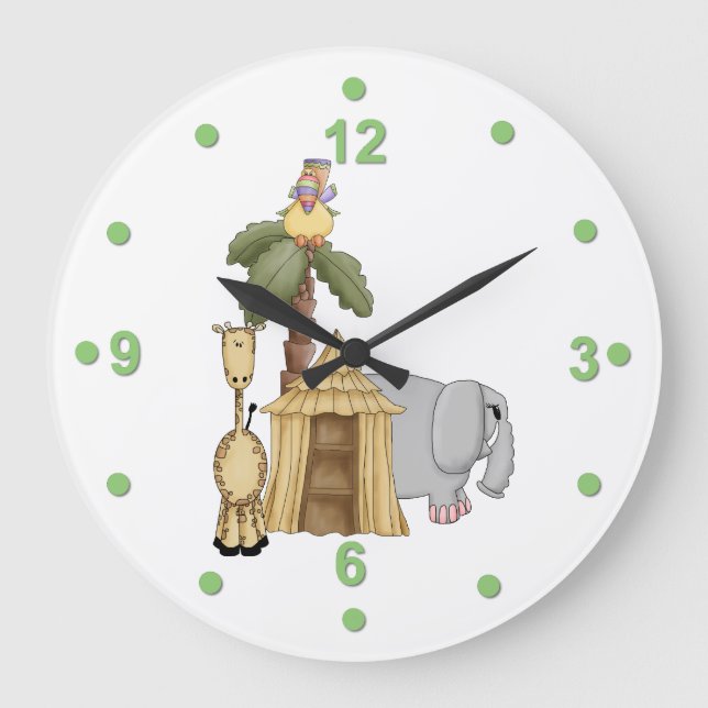 Reloj de pared lindo de los animales del safari (Anverso)
