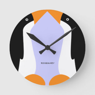 Reloj de pared lindo de los pingüinos de emperado