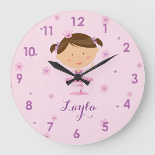Reloj de pared lindo del chica de la bailarina del