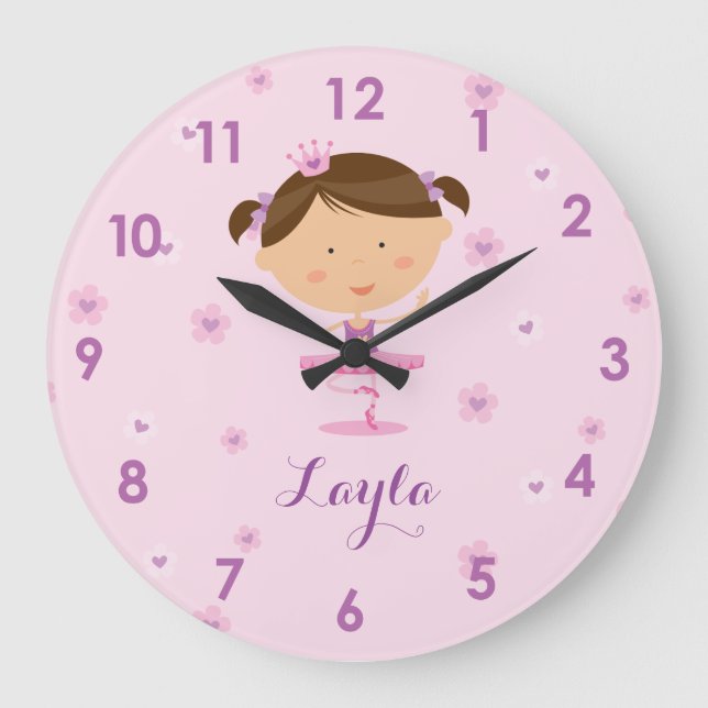 Reloj de pared lindo del chica de la bailarina del (Anverso)