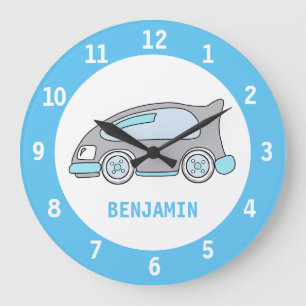Reloj de pared lindo del coche de competición para