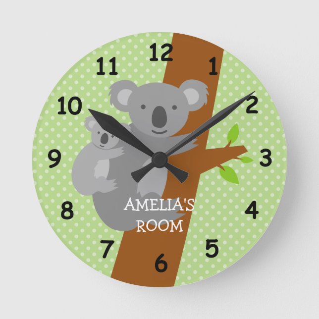 Reloj de pared lindo del cuarto de niños de los (Anverso)