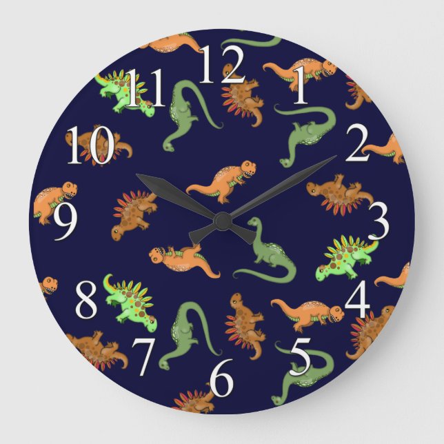Reloj de pared lindo del dinosaurio de los niños (Anverso)