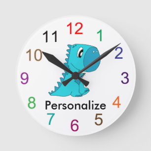 Reloj de pared lindo del dinosaurio del bebé