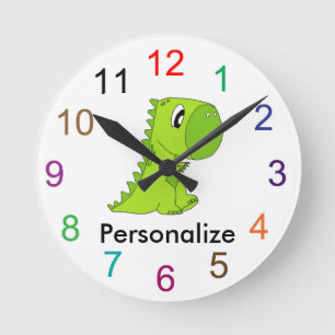 Reloj de pared lindo del dinosaurio del bebé