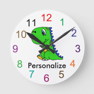 Reloj de pared lindo del dinosaurio del bebé