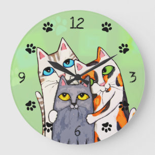 Reloj de pared lindo del gatito del amante del