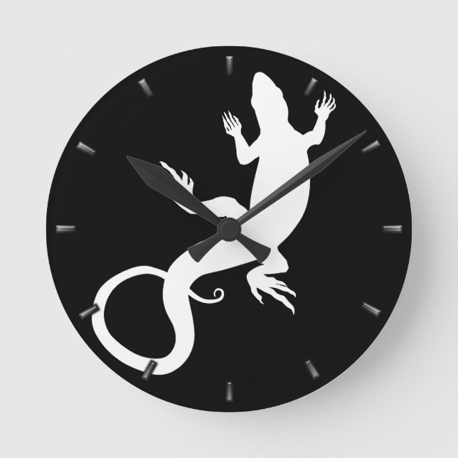 Reloj de pared lindo del lagarto del arte del (Anverso)
