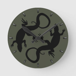 Reloj de pared lindo del lagarto del arte del